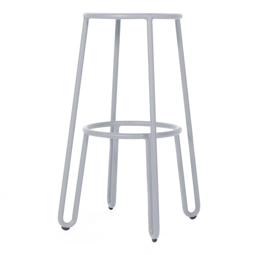 Seaside Casual Aluminum Huggy Stackable Patio Bar Stool, Frosty Gray
