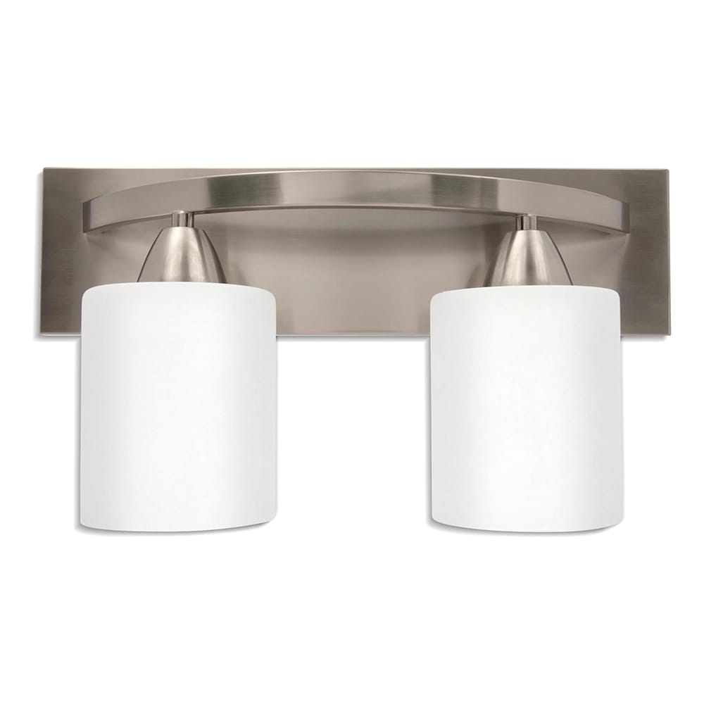 Bathroom 2-Light Fixture, Brushed Nickel