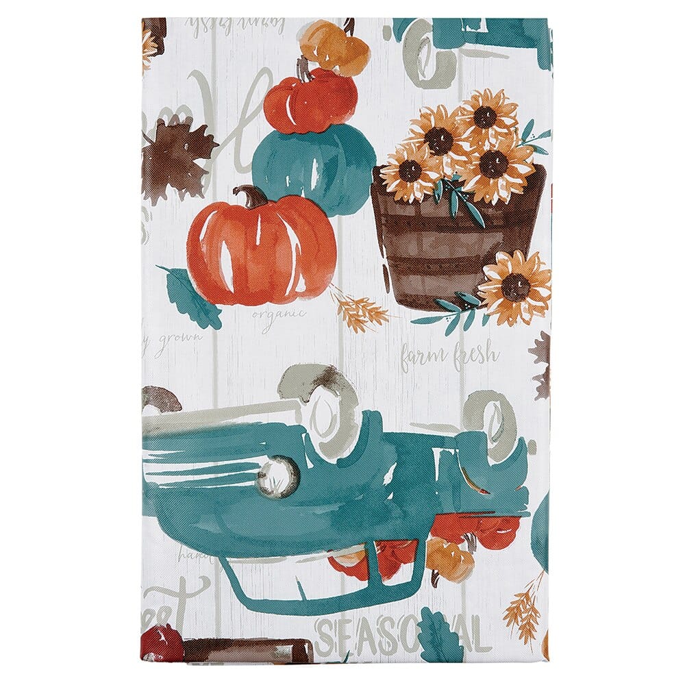 Bountiful Harvest Vinyl Tablecloth with Flannel Backing