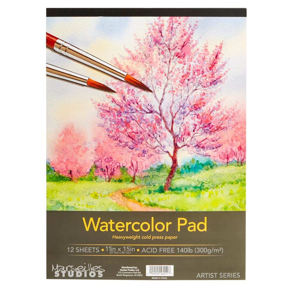 Marseilles Studios Watercolor Pad, 11" x 15", 12 Sheets