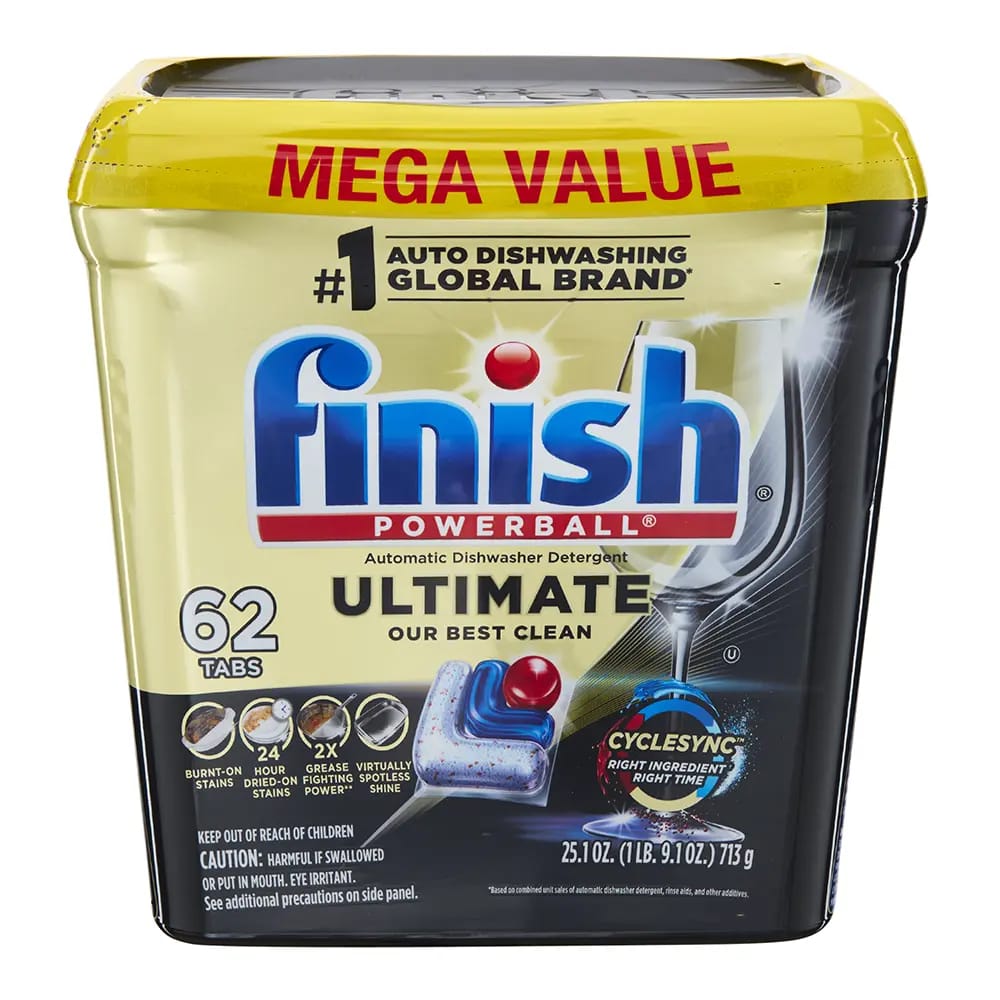 Finish Powerball Ultimate Dishwasher Detergent Tabs, 62 ct