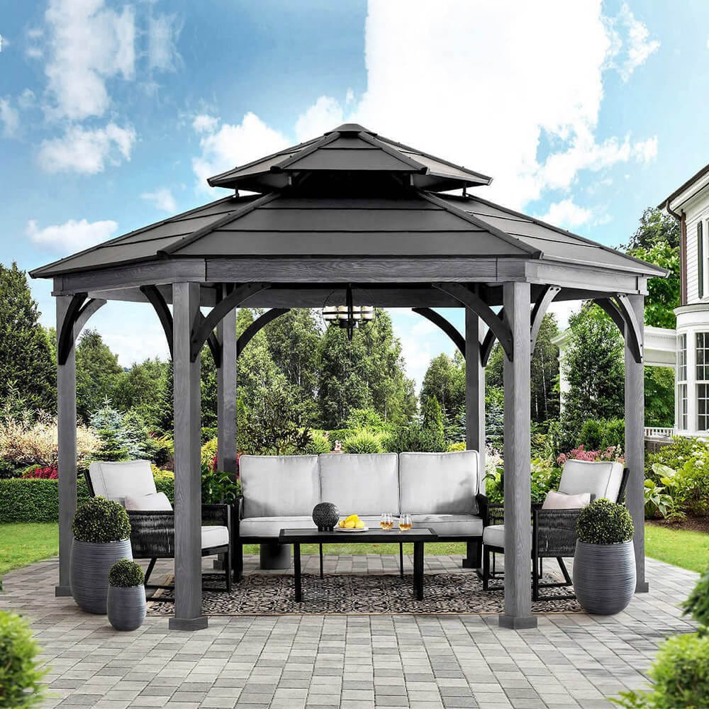Ashland 14.7' x 14.7' Hexagonal Hardtop Gazebo Ashland 14.7' x 14.7' Hexagonal Hardtop Gazebo