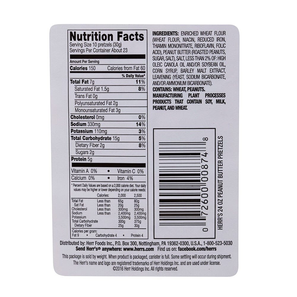 Herr’s Peanut Butter Filled Pretzel Nuggets, 24 oz