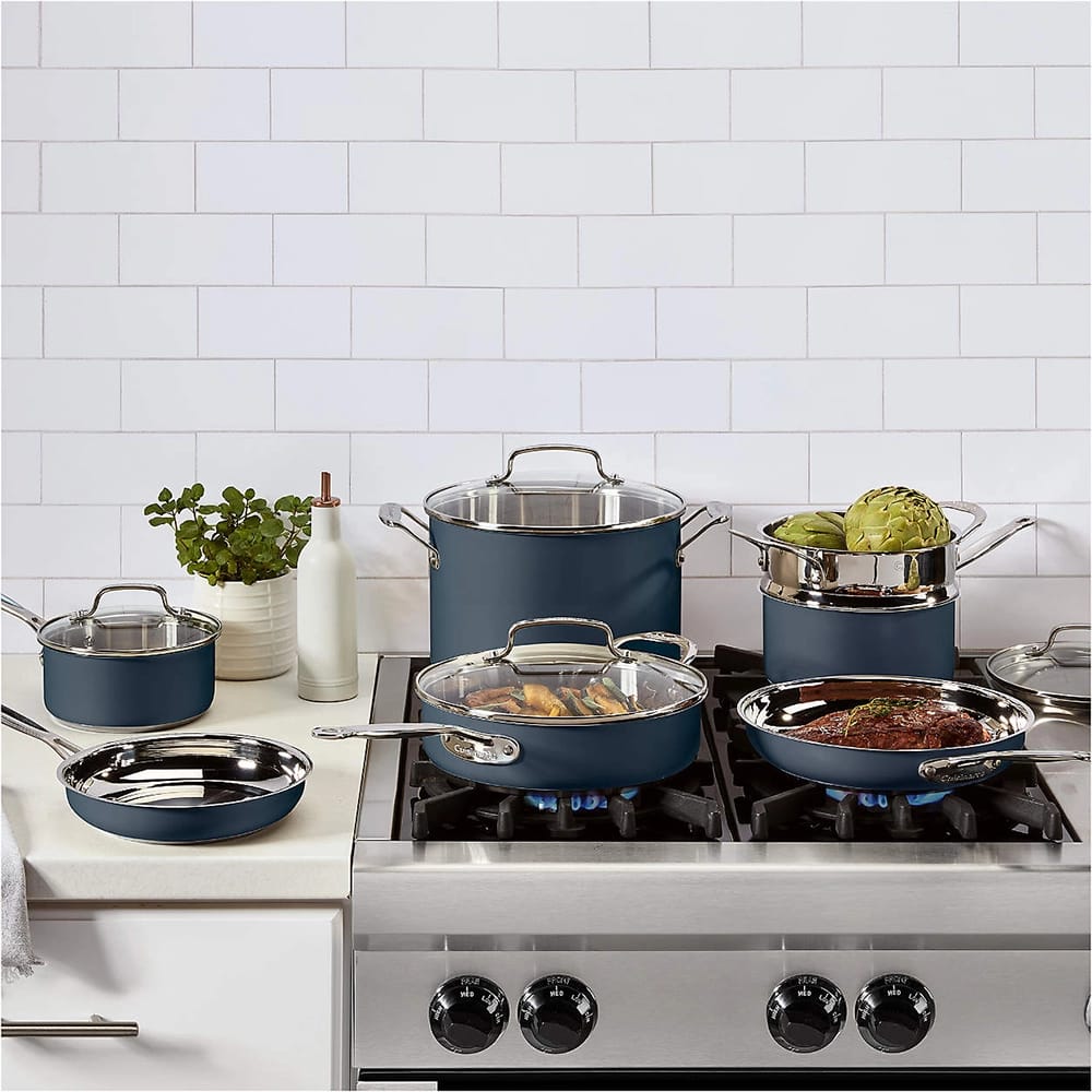 Cuisinart 11-Piece Stainless Steel Cookware Set, Celestial Blue