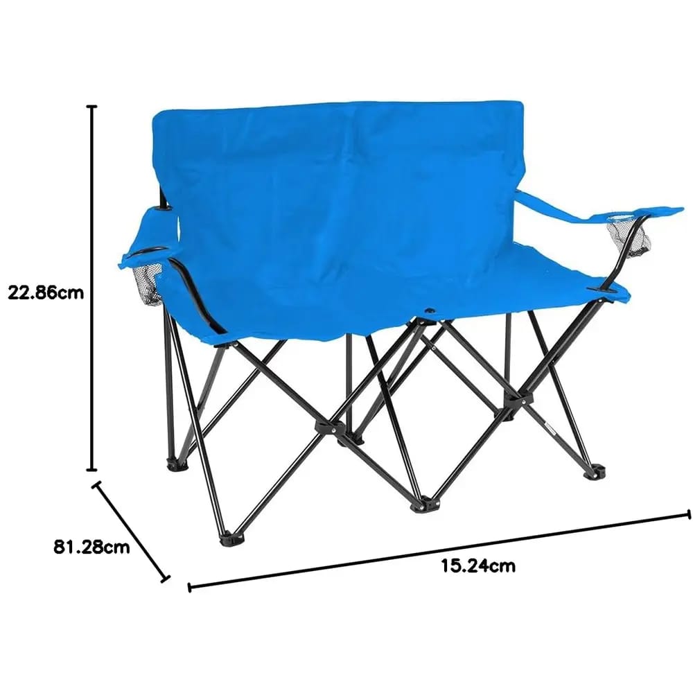 Loveseat Style Double Camp Chair, Blue