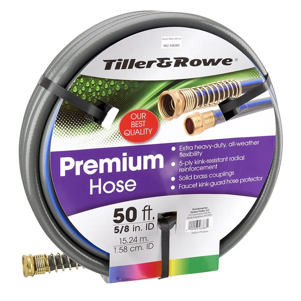 Tiller & Rowe Premium Hose, 5/8 in, 50'