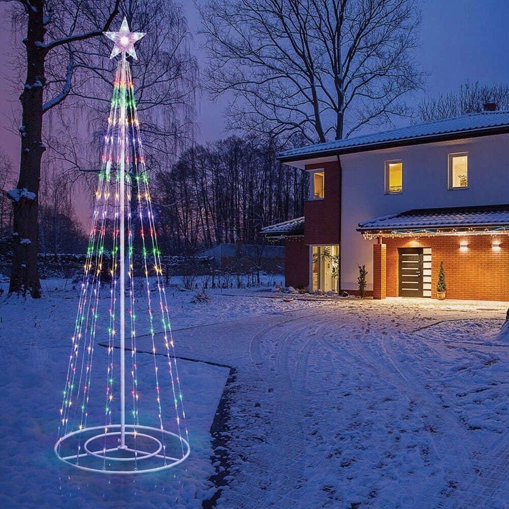 Alpine LED 8-Function 48" Multicolor Outdoor Christmas Tree Decoration