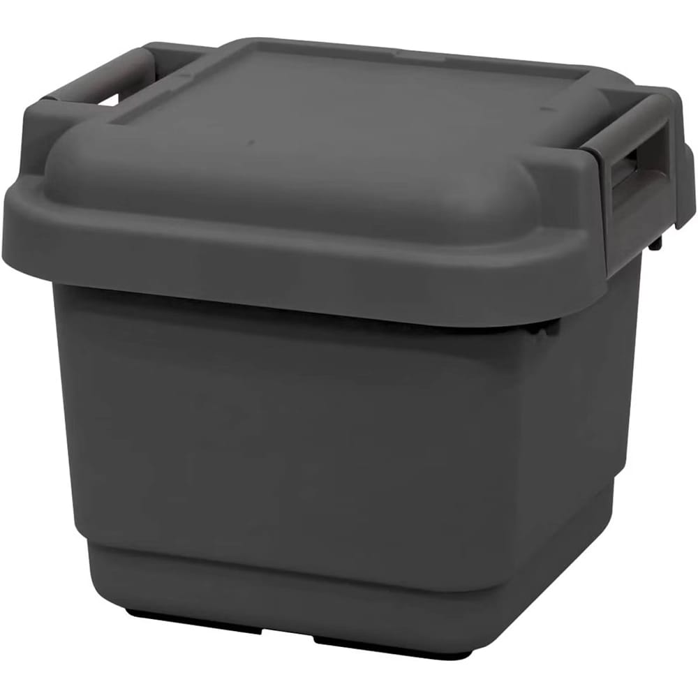 JEJ Astage Medium 18 Gallon Stackable Tote with Latching Lid, Dark Gray