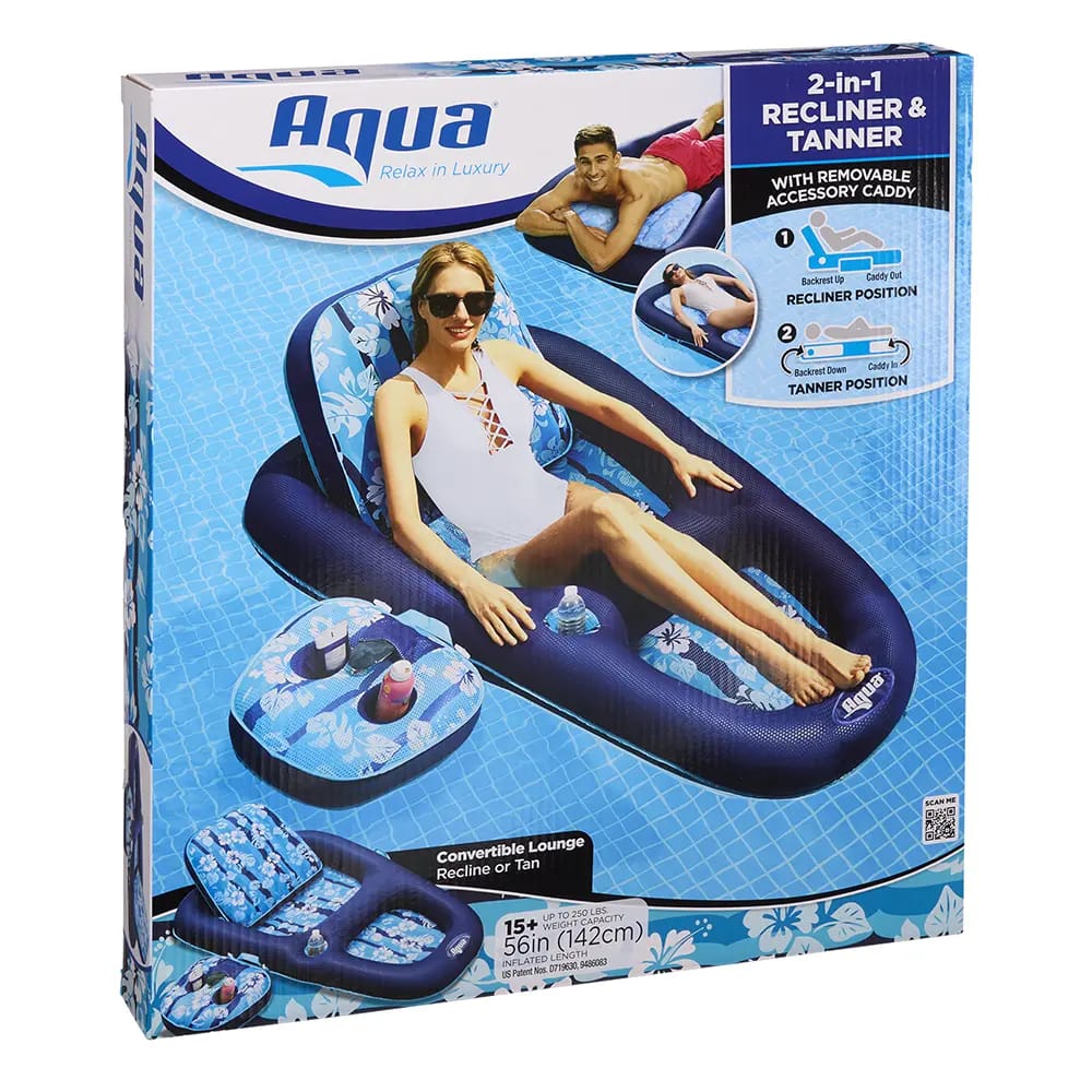 Aqua Recliner/Tanner w/Caddy