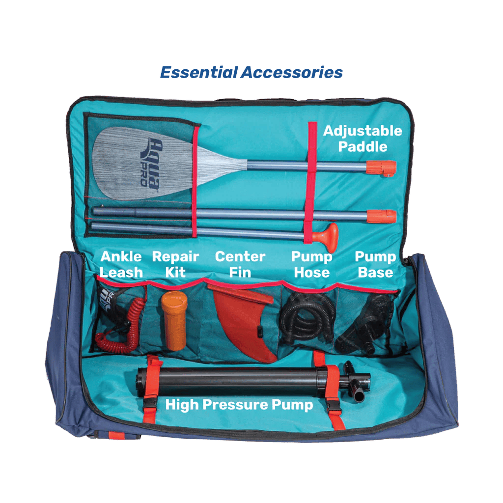 Aqua Pro 11' Halcyon Sport Inflatable Paddle Board with Backpack and Pump, Blue