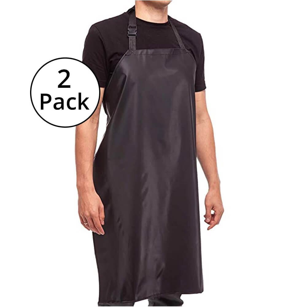 Aulett Home 35" Waterproof Vinyl Aprons, 2-Pack, Black