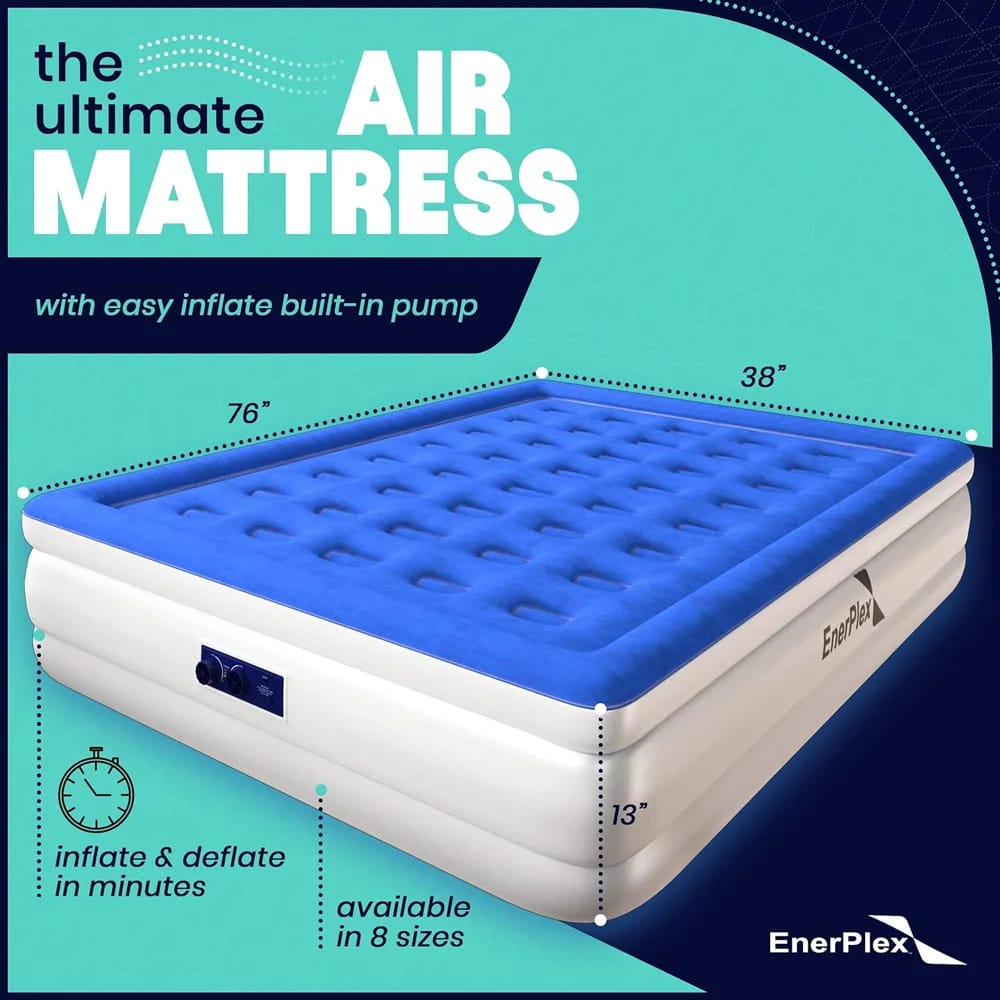 EnerPlex 13" Air Mattress with Built-in Pump, Twin