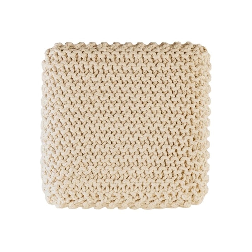 Albany Living Square Knit Ottoman, Ivory