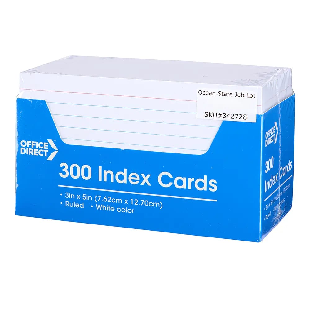 Office Direct Index Cards, 300 ct, 3" x 5"