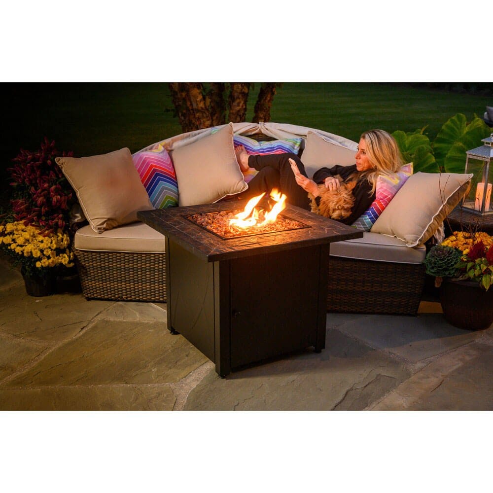 Endless Summer 30" Outdoor Propane Gas Fire Pit, 30,000 BTU, Copper Fireglass