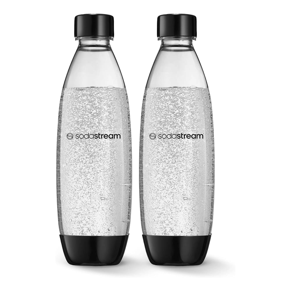 SodaStream Slim Sparking Water Carbonating Bottles, 1 Liter, 2 pack