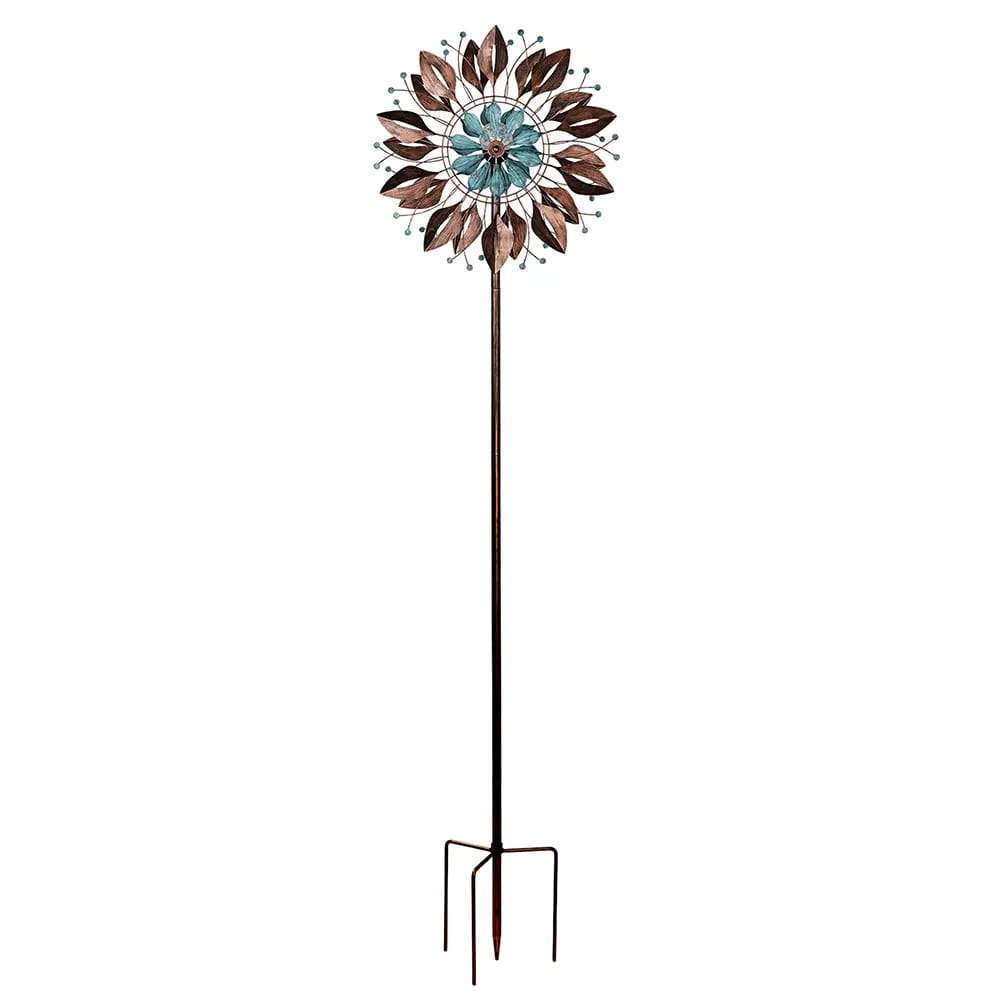 Dotted Bronze Bloom Wind Spinner, Blue/Brown