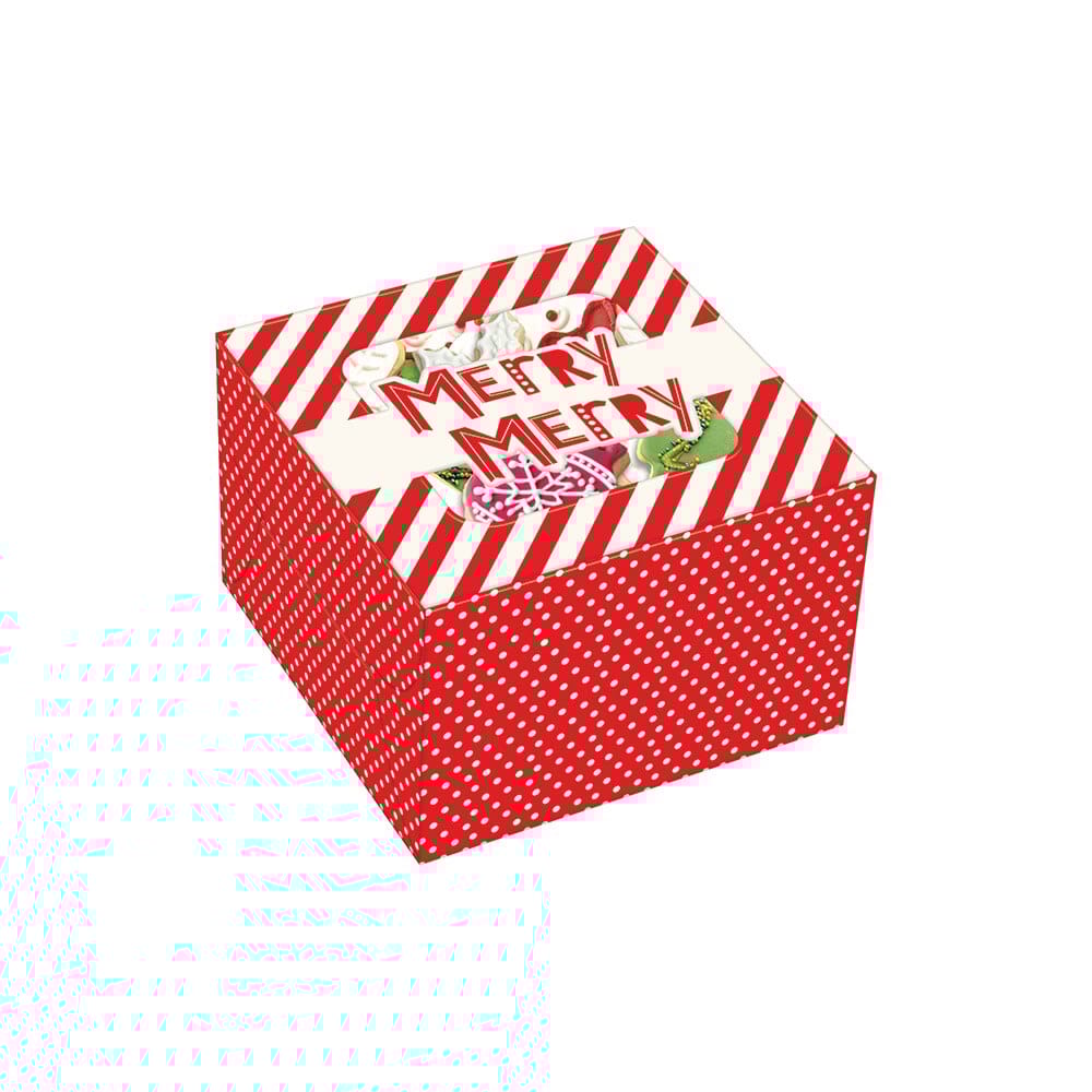 Small Square Christmas Gift Box with Window, 4.5"