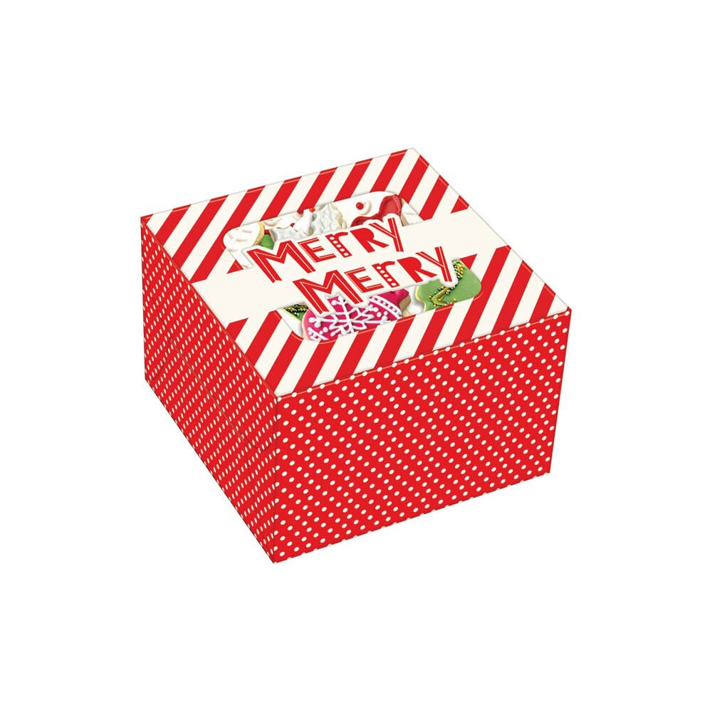 Small Square Christmas Gift Box with Window, 4.5"