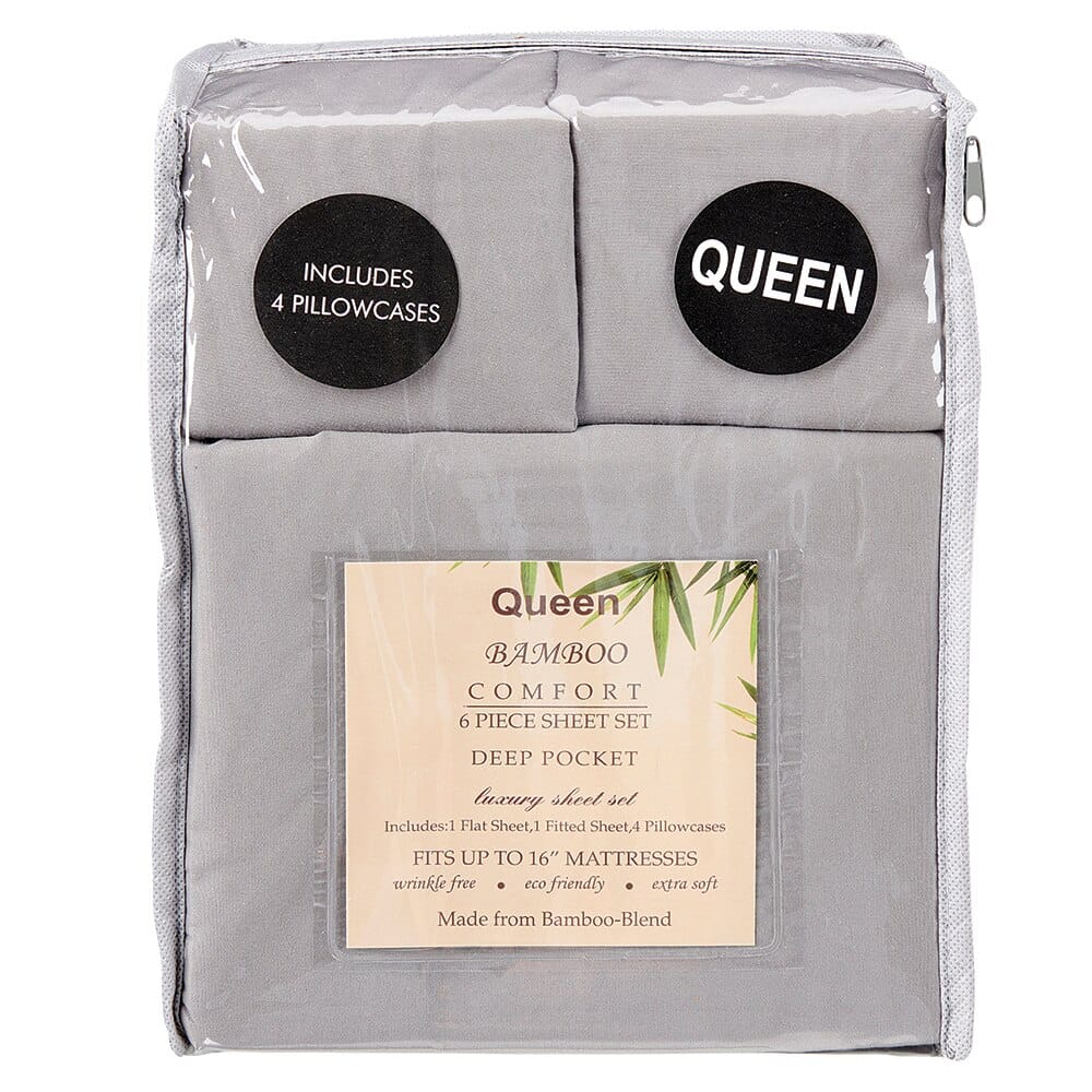 Bamboo Comfort Deep Pocket Queen Sheet Set, 6-Piece