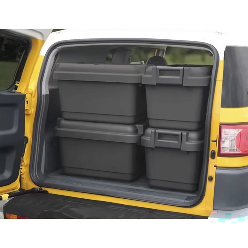 JEJ Astage Medium 18 Gallon Stackable Tote with Latching Lid, Dark Gray