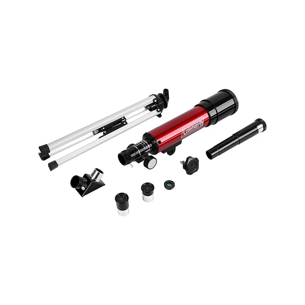 Coleman 360x50 Refractor Telescope Kit with Heavy-Duty Carrying Case, Red