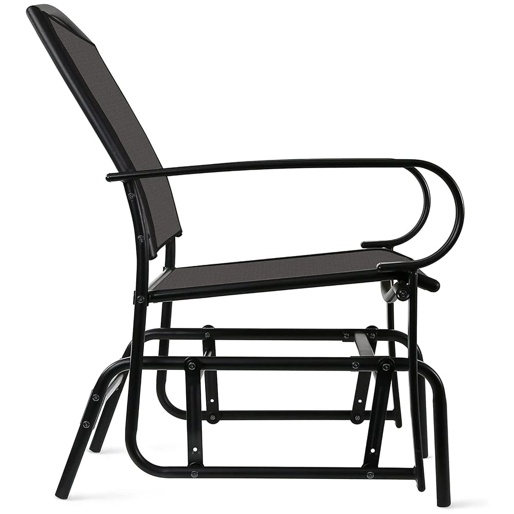 Outdoor Patio Glider Chairs, Black, Set of 2