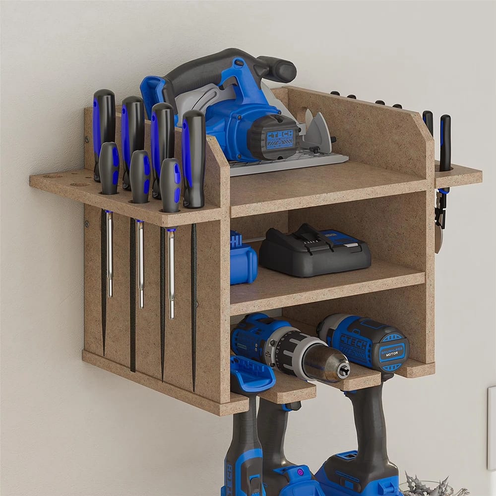 Systembuild Evolution Hanging Wall Mount Tool Organizer, Raw Board