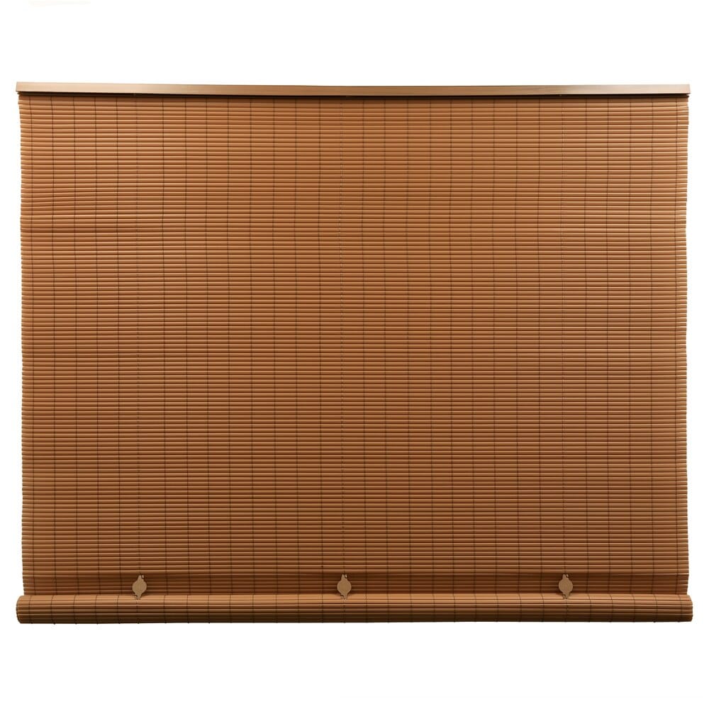 Indoor/Outdoor Wood PVC Cord Free Roll-Up Blind, 72"