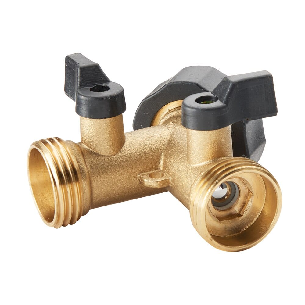 Tiller & Rowe Brass Dual Hose Shut Off Valve