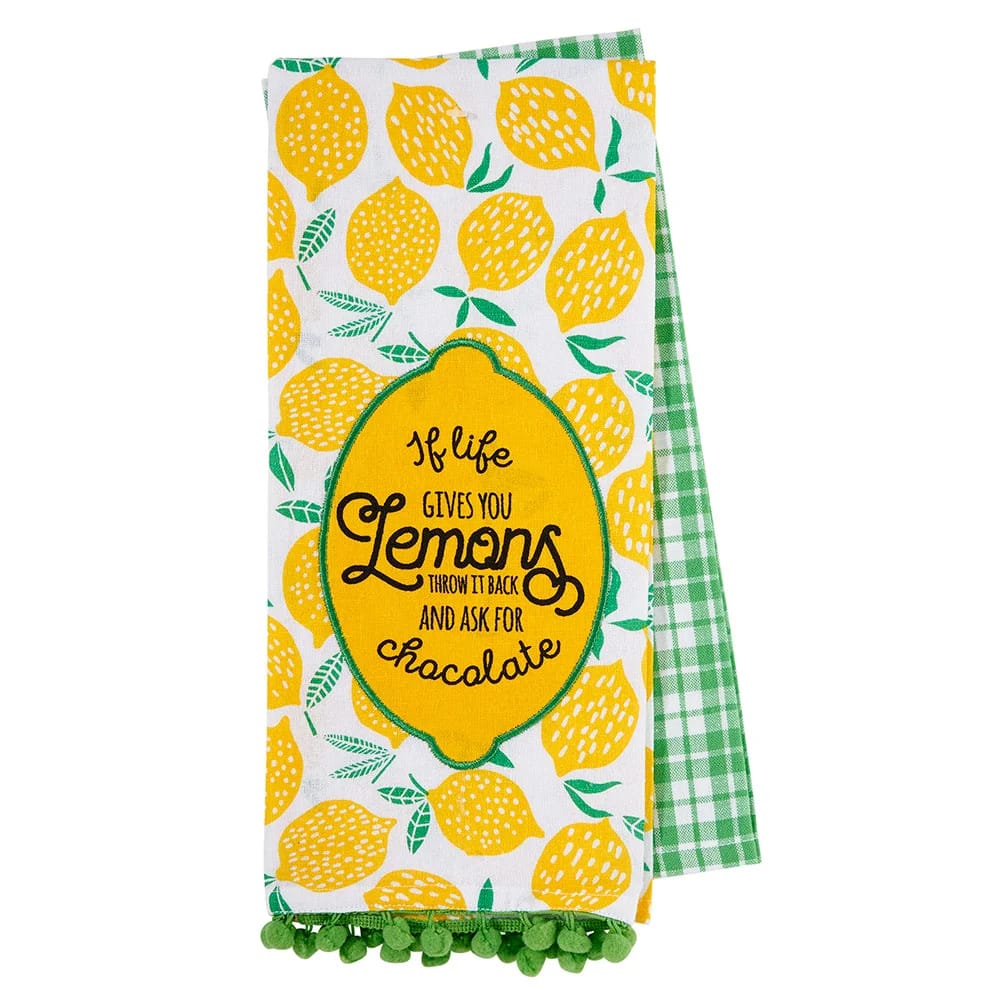 Summer Embellished Cotton Kitchen Towel Set, 2 Piece