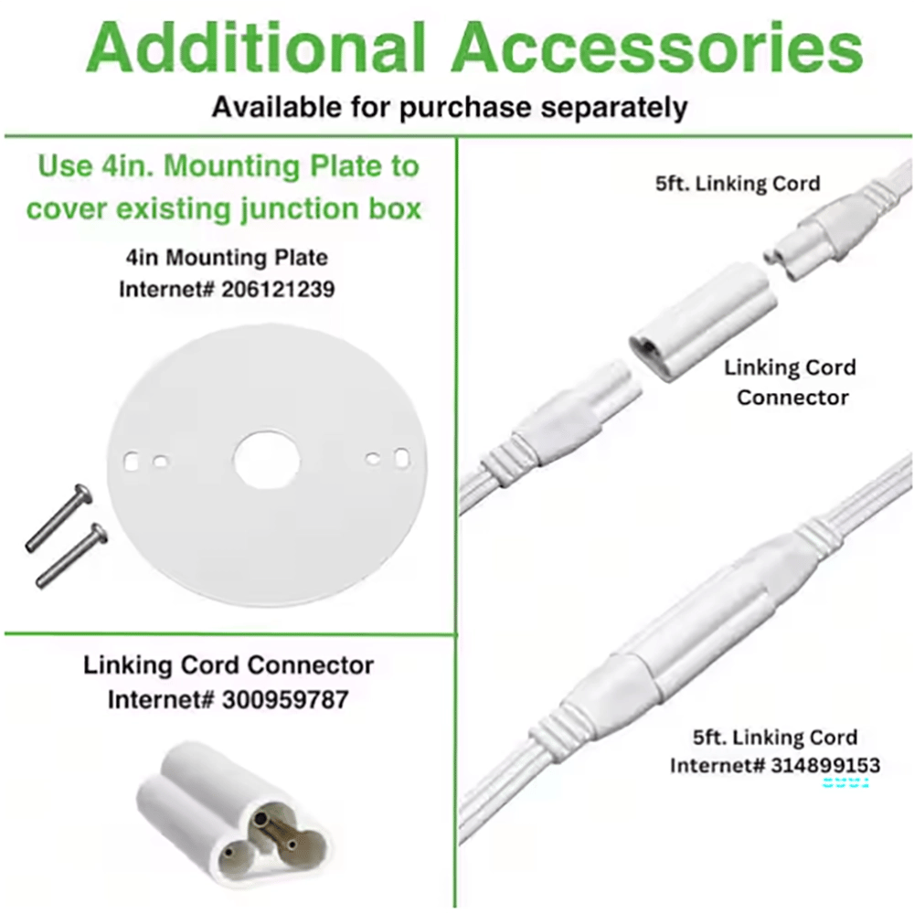 Garage LED Linkable Strip Light Fixture, 4'