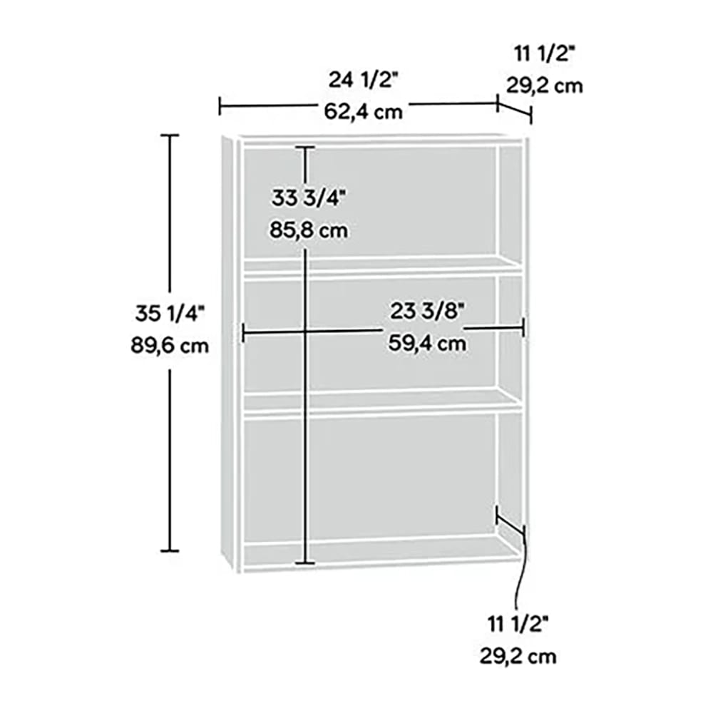 Sauder 3-Shelf Bookcase, Highland Oak