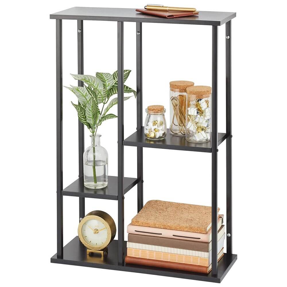 mDesign 4-Tier Wall Decor Storage Organizer Display Shelf, Black