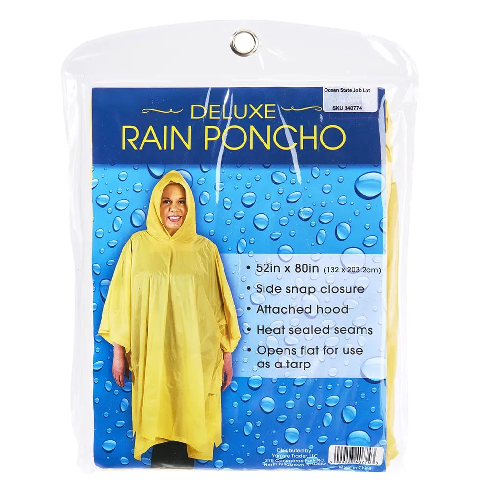 Deluxe Rain Poncho, 52" x 80"