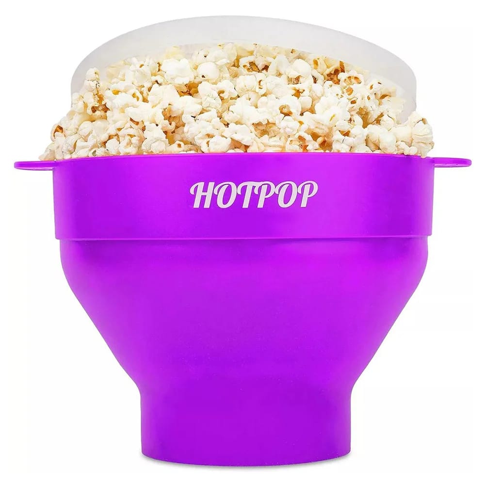 HOTPOP Silicone Microwave Popcorn Popper, Purple