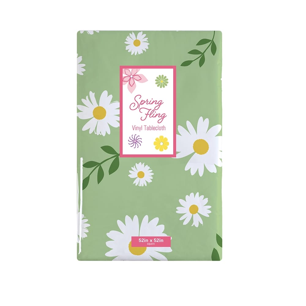 Spring Vinyl Tablecloth with Flannel Backing