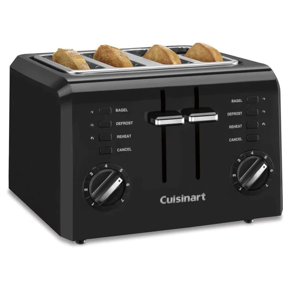 Cuisinart Compact 4-Slice Toaster, Black (Factory Refurbished)