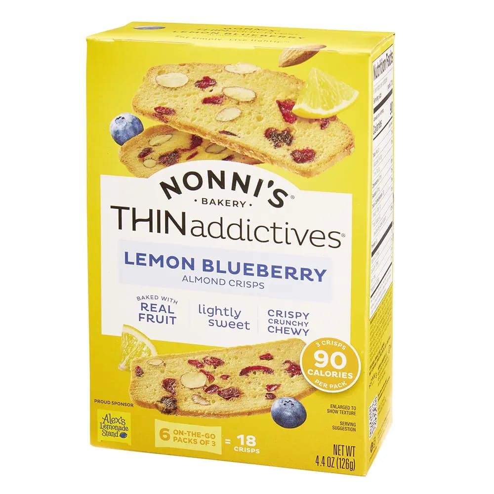 Nonni's THINaddictives Lemon Blueberry Almond Crisps, 4.4 oz