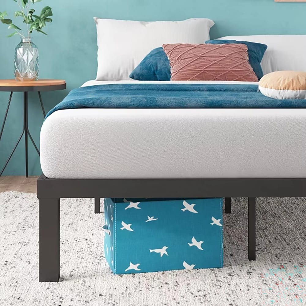 Zinus Luis 14" Quick Lock Metal Platform Bed, Black, Queen