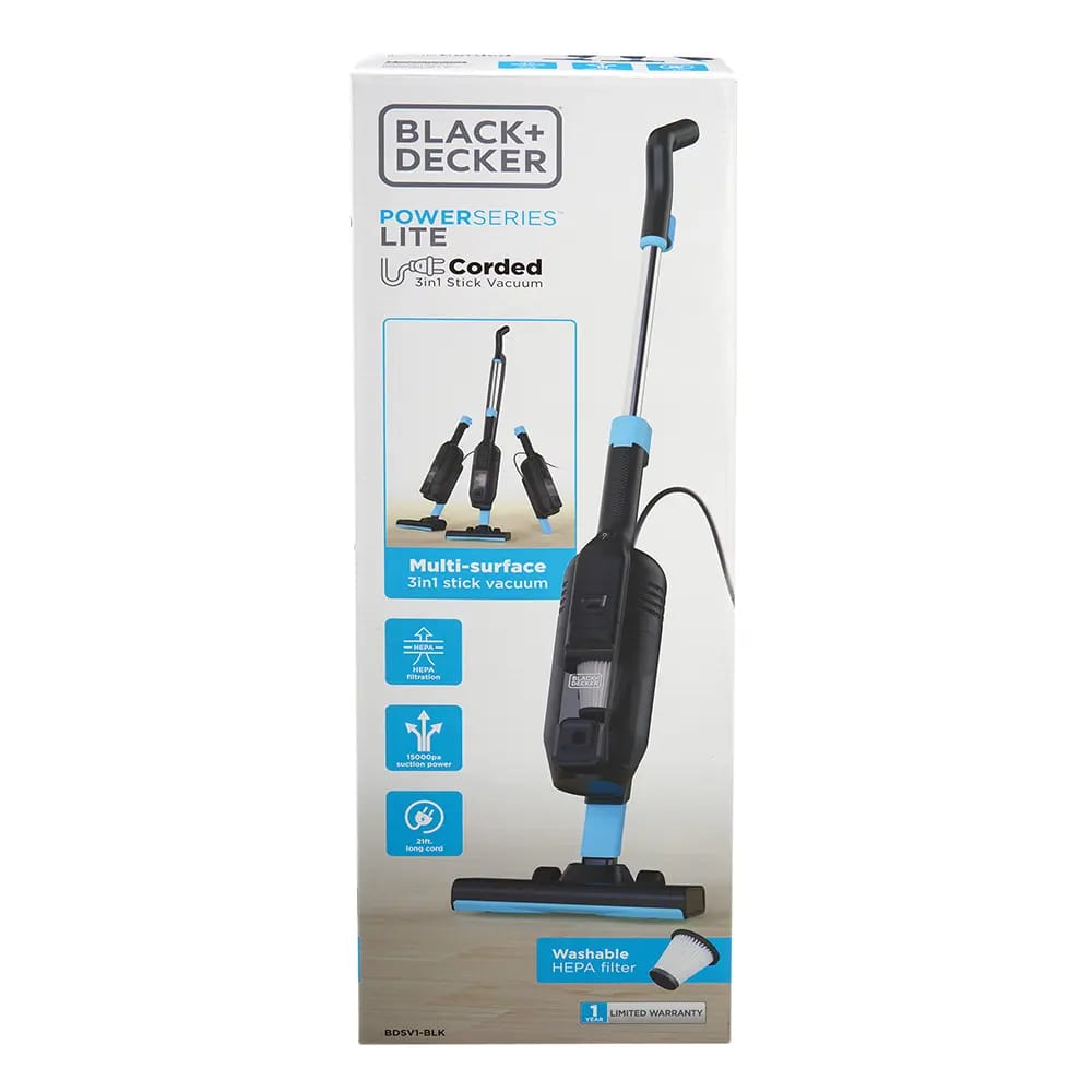 Black + Decker 3 in 1 Corded Stick Vacuum