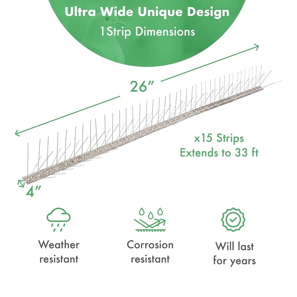 Bird Blinder 33' Stainless Steel Bird Spikes