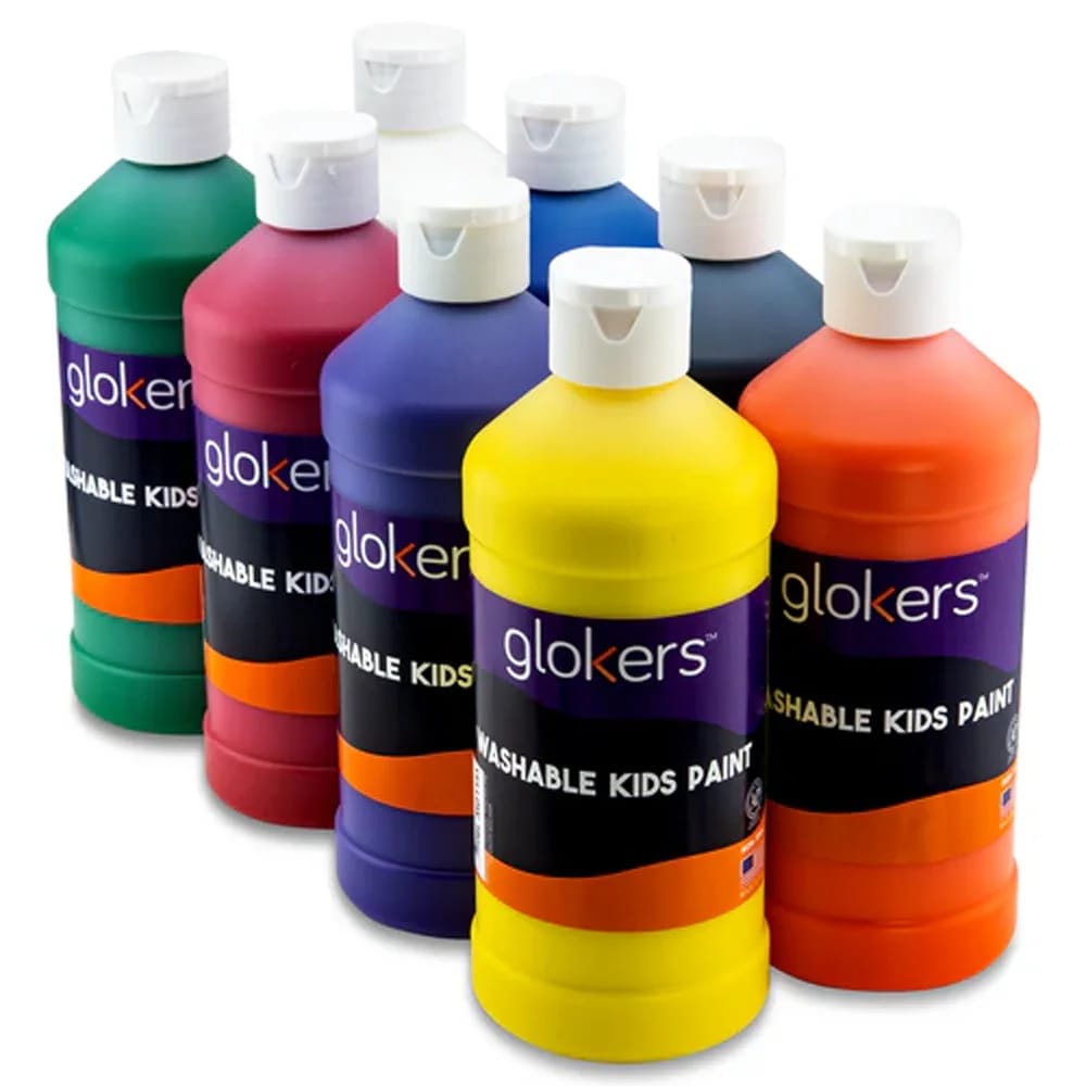 Glokers Washable Kids Paints, 8 Colors