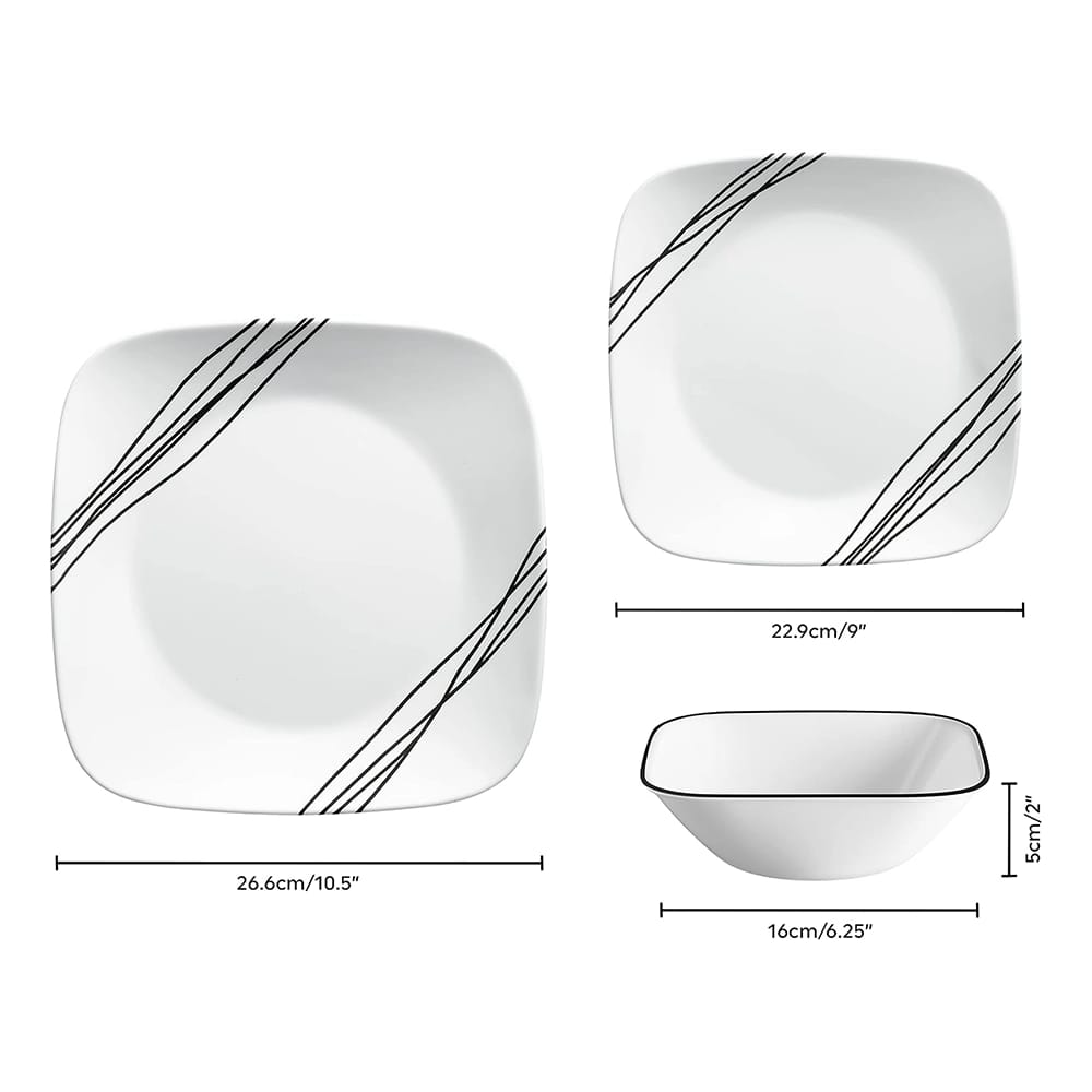 Corelle 12-Piece Dinnerware Set, Simple Sketch