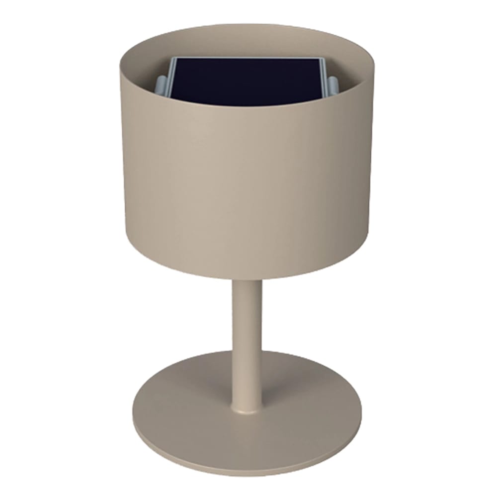 Maiori La Lampe Aluminum Pose Solar Table Lamp, Light Taupe