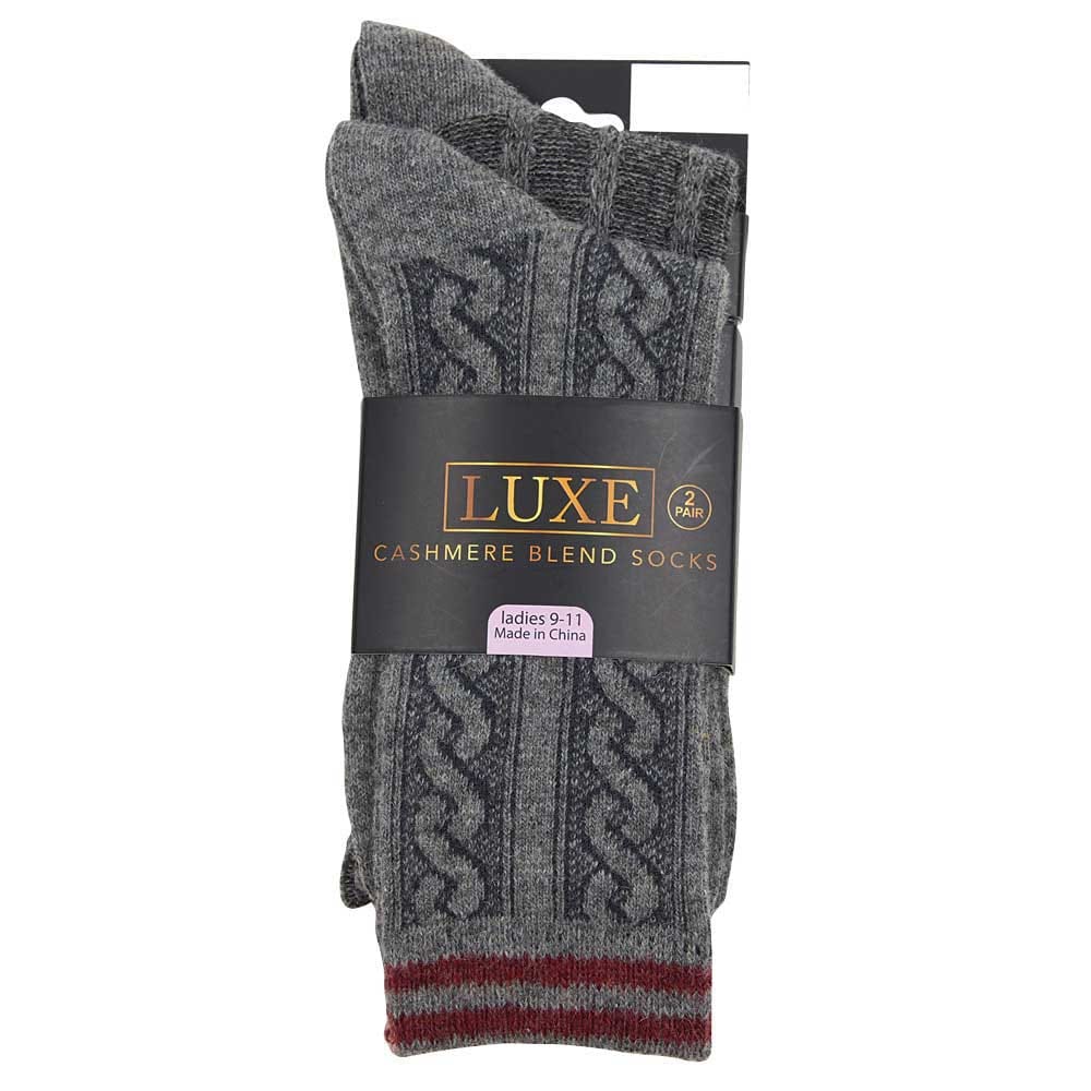 Luxe Ladies Cashmere Blend Socks, 2 Pack