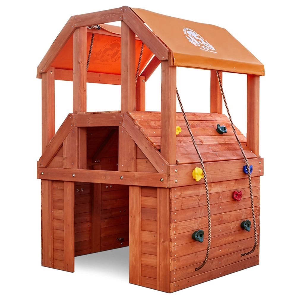 Little Tikes Real Wood Adventures Playhouse with Climbing Wall & Upper Deck