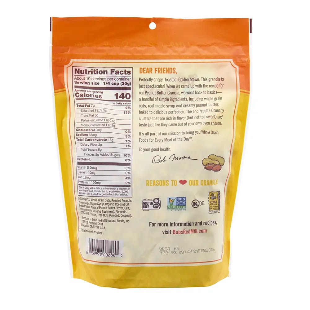 Bob's Red Mill Homestyle Granola, Peanut Butter, 11 oz