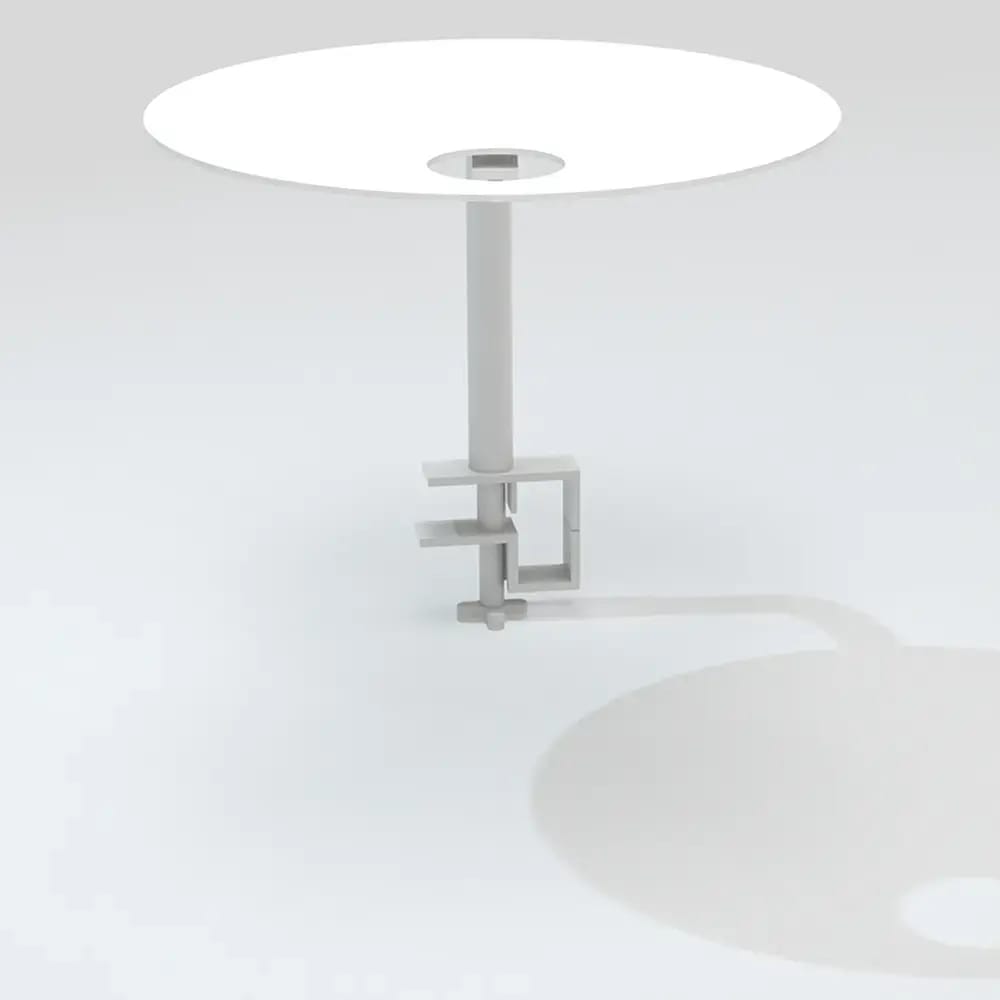 Maiori Aluminum Impression 13'' Round Clip Table, Blanc