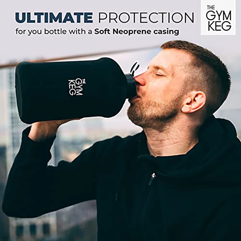 The Gym Keg 74 oz Insulated Water Bottle, Stealth Black